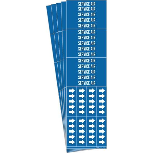 Brady Pipe Marker, White, Service Air, PK5, 7407-3C-PK - 7407-3C-PK