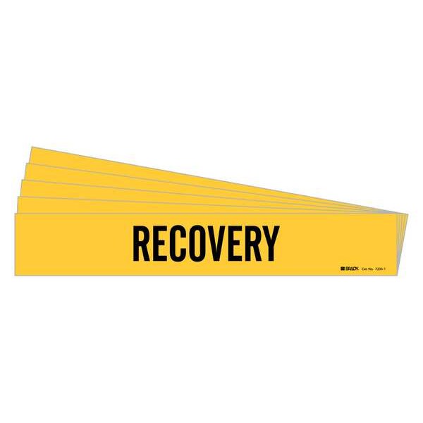 Brady Pipe Marker, Adhesive, Black, Recovery, PK5, 7233-1-PK - 7233-1-PK