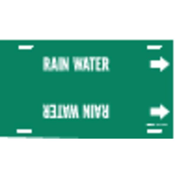 Brady Pipe Marker, Rain Water, Grn, 6 to 7-7/8 In - 4115-F