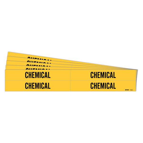 Brady Pipe Marker, Adhesive, Black, Chemical, PK5, 7042-4-PK - 7042-4-PK