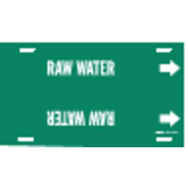 Brady Pipe Marker, Raw Water, Grn, 8 to 9-7/8 In - 4116-G
