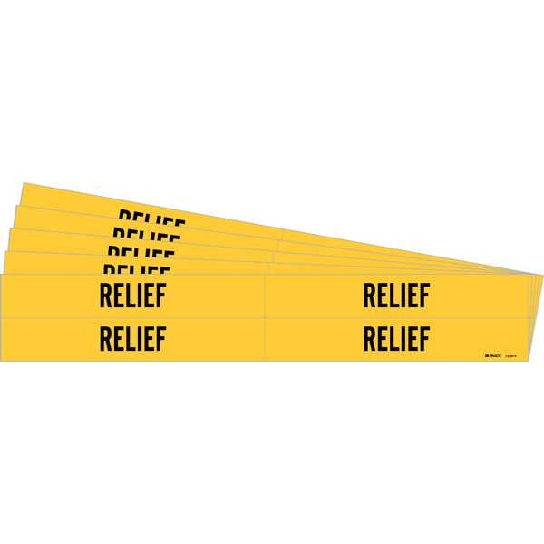 Brady Pipe Marker, Adhesive, Black, Relief, PK5, 7239-4-PK - 7239-4-PK