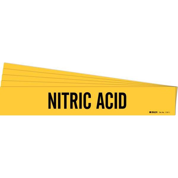 Brady Pipe Marker, Black, Nitric Acid, PK5, 7197-1-PK - 7197-1-PK