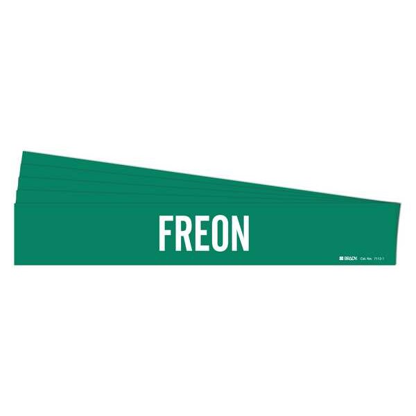 Brady Pipe Marker, Adhesive, White, Freon, PK5, 7112-1-PK - 7112-1-PK