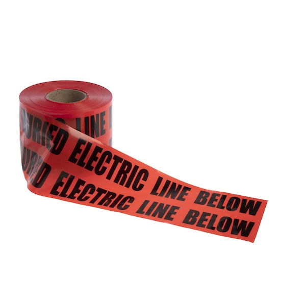 Black Swan Non-Detectable Marking Tape, Red, Electric Line 6" X 1000Ft - 15445