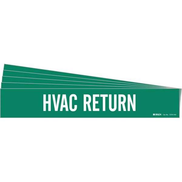 Brady Pipe Marker, White, HVAC Return, PK5, 7379-1HV-PK - 7379-1HV-PK