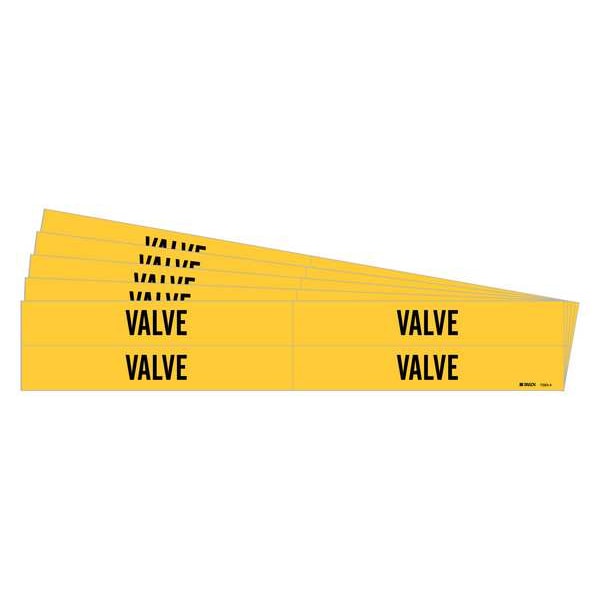 Brady Pipe Marker, Adhesive, Black, Valve, PK5, 7293-4-PK - 7293-4-PK