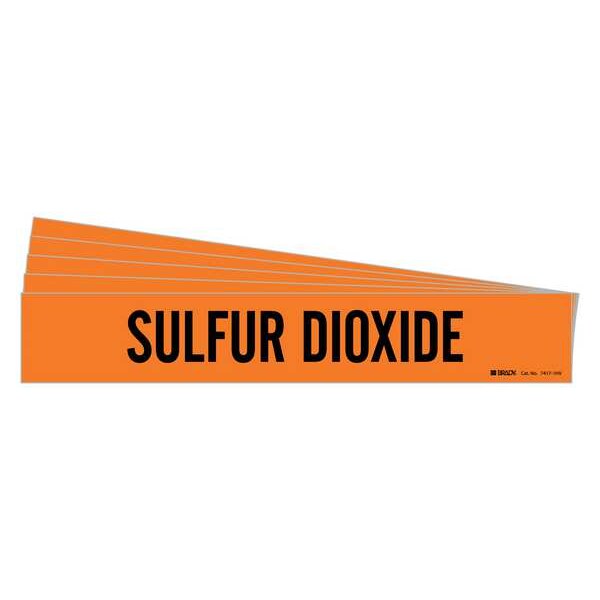 Brady Pipe Marker, Black, Sulfur Dioxide, PK5, 7417-1HV-PK - 7417-1HV-PK