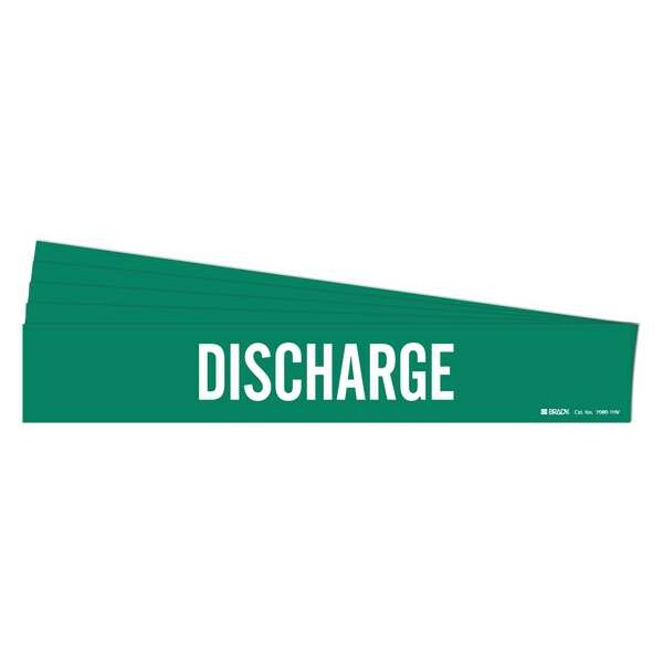 Brady Pipe Marker, Adhesive, White, Discharge, PK5, 7080-1HV-PK - 7080-1HV-PK