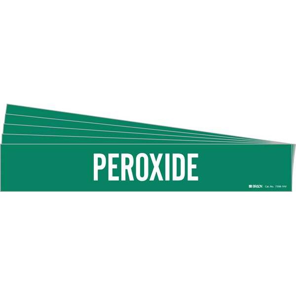 Brady Pipe Marker, Adhesive, White, Peroxide, PK5, 7398-1HV-PK - 7398-1HV-PK
