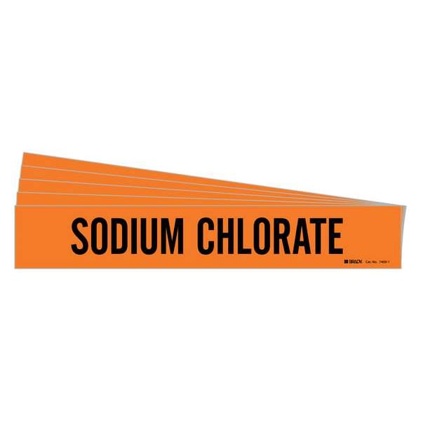 Brady Pipe Marker, Black, Sodium Chlorate, PK5, 7409-1-PK - 7409-1-PK