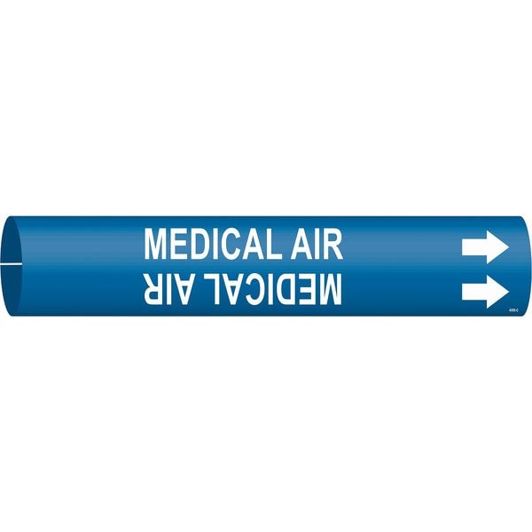 Brady Pipe Marker, Medical Air, 2-1/2to3-7/8 In - 4096-C