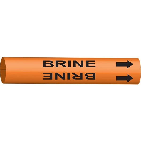 Brady Pipe Marker, Brine, Orange, 6 to 7-7/8 In - 4304-F