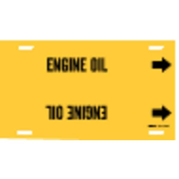 Brady Pipe Marker, Engine Oil, Yel, 6 to 7-7/8 In - 4180-F