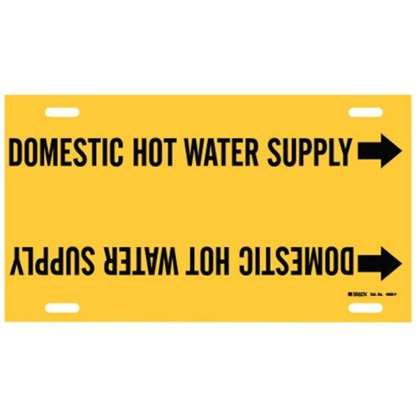 Brady Pipe Marker, Domestic Hot Water Supply, Y, 4053-F - 4053-F