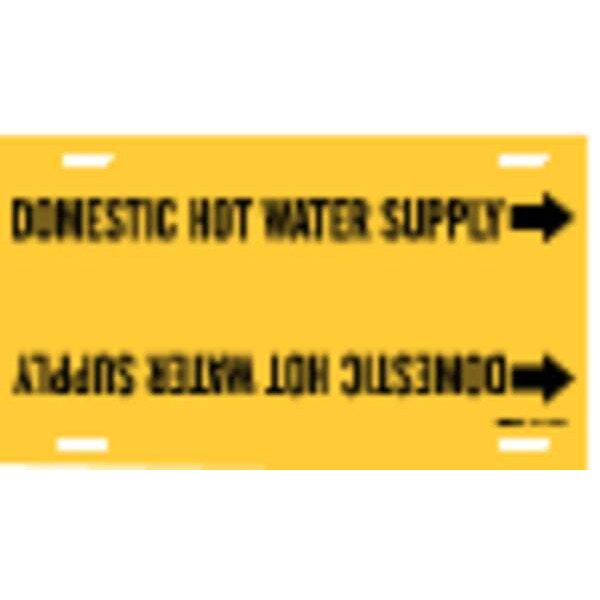 Brady Pipe Marker, Domestic Hot Water Supply, Y, 4053-F - 4053-F