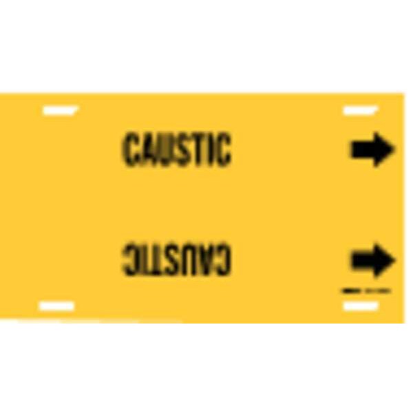 Brady Pipe Marker, Caustic, Yellow, 8 to 9-7/8 In - 4020-G