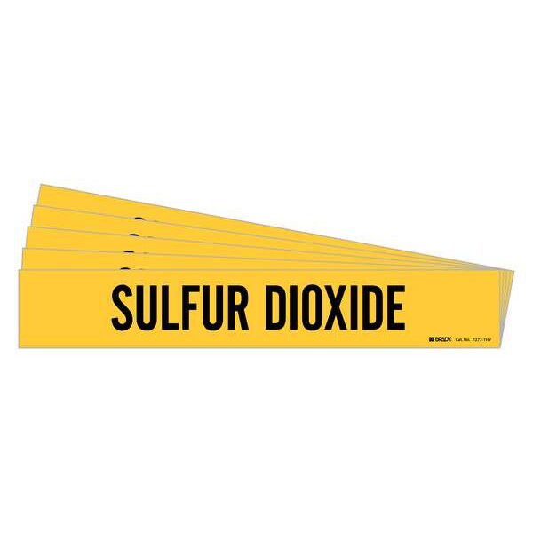 Brady Pipe Marker, Black, Sulfur Dioxide, PK5, 7277-1HV-PK - 7277-1HV-PK