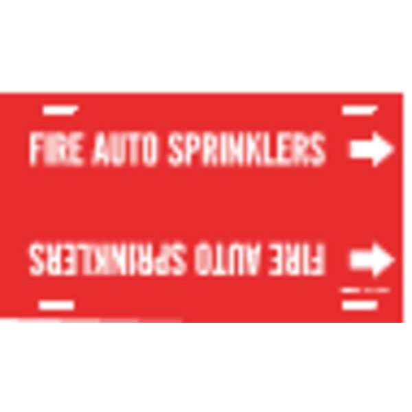 Brady Pipe Mrkr, Fire AutoSprinklers, 6to7-7/8In - 4059-F