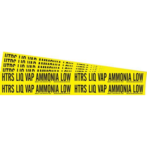 Brady Pipe Marker, Htrs Liq Vap Ammonia Low, PK5 - 105789-PK