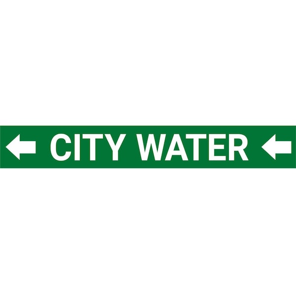 Creative Safety Supply City Water Pipe Marking Label, Arrows Facing Right, 8in to 9.9in Diameter Pipes - PM10022-L-R