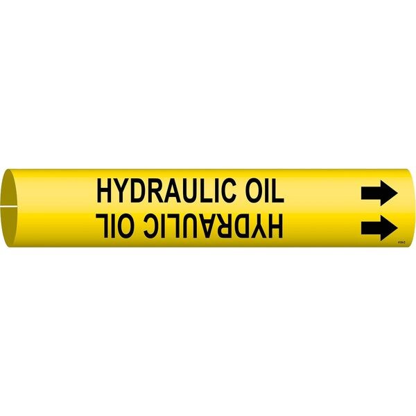 Brady Pipe Marker, Hydraulic Oil, Yel, 4 to 6 In - 4199-D