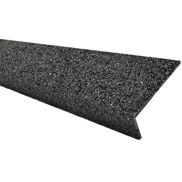 Sure-Foot FRP Stair Nosing, Black, 48in W, Fiberglass, 9N12003X004819H - 9N12003X004819H