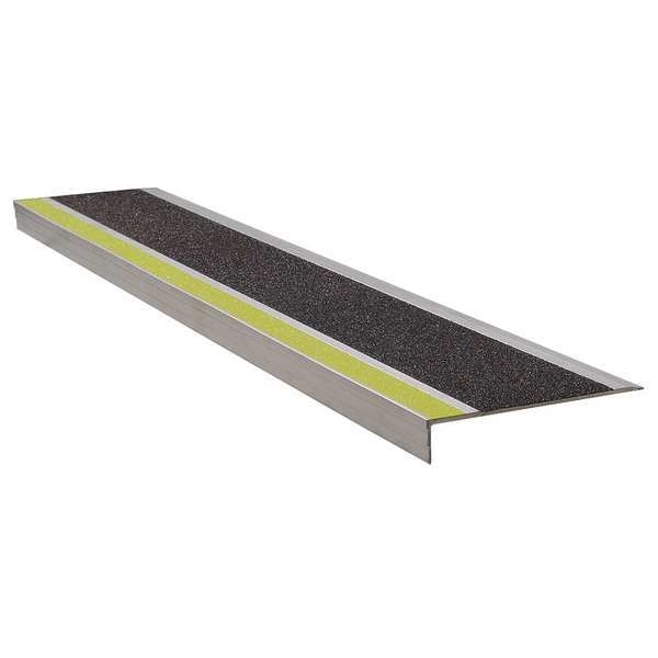 Wooster Products Stair Tread, Ylw/Blk, 36in W, Extruded Alum - 365YB3