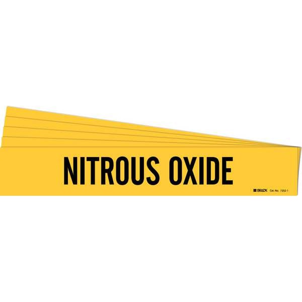 Brady Pipe Marker, Black, Nitrous Oxide, PK5, 7202-1-PK - 7202-1-PK