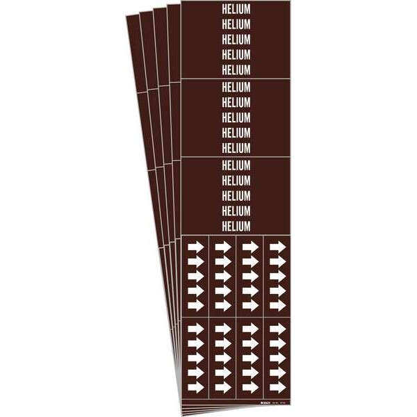 Brady Pipe Marker, Adhesive, White, Helium, PK5, 87742-PK - 87742-PK