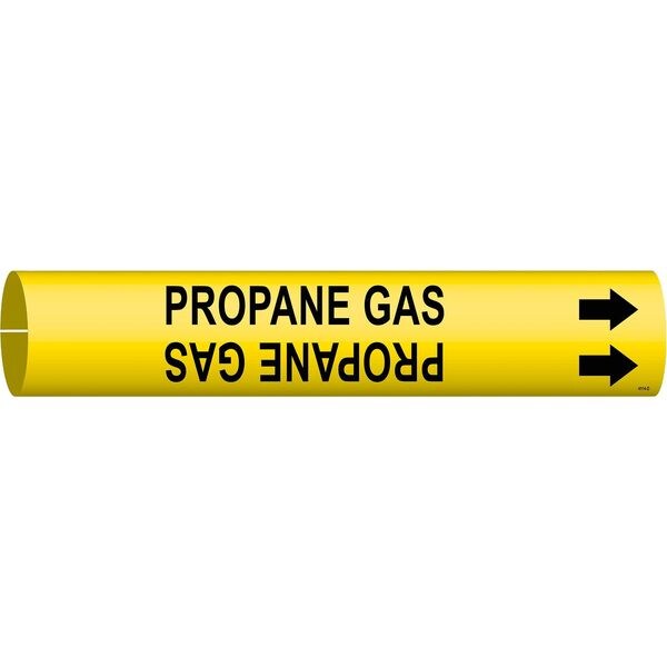 Brady Pipe Marker, Propane Gas, Yellow, 4 to 6 In - 4114-D