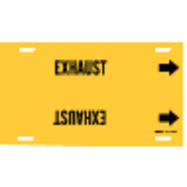 Brady Pipe Marker, Exhaust, Yellow, 10 to 15 In - 4057-H