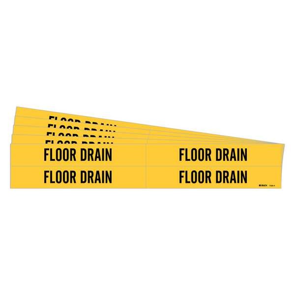 Brady Pipe Marker, Black, Floor Drain, PK5, 7356-4-PK - 7356-4-PK