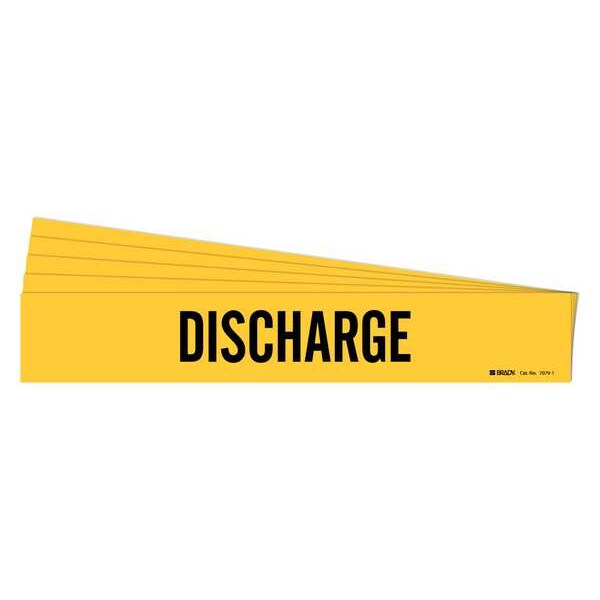 Brady Pipe Marker, Adhesive, Black, Discharge, PK5, 7079-1-PK - 7079-1-PK