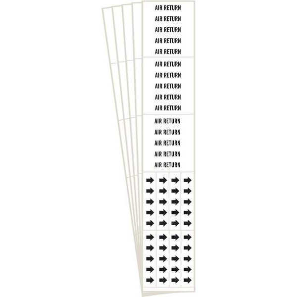 Brady Pipe Marker, Black, Air Return, PK5, 7009-3C-PK - 7009-3C-PK