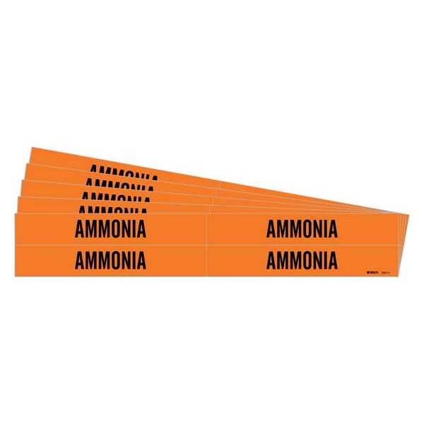 Brady Pipe Marker, Adhesive, Black, Ammonia, PK5, 7321-4-PK - 7321-4-PK
