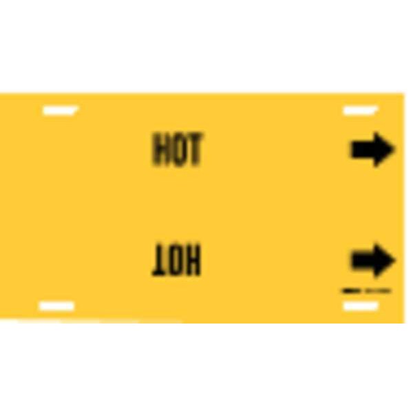 Brady Pipe Marker, Hot, Yellow, 10 to 15 In - 4197-H