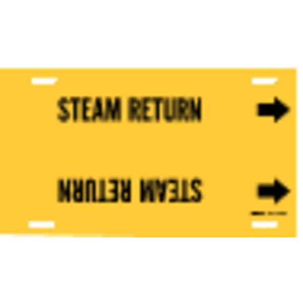 Brady Pipe Marker, Steam Return, Yel, 10 to 15 In - 4130-H