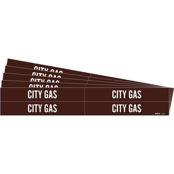 Brady Pipe Marker, Adhesive, White, City Gas, PK5, 7346-4-PK - 7346-4-PK