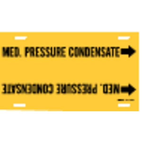 Brady Pipe Marker, Med. Pressure Condensate, Yel, 4094-F - 4094-F