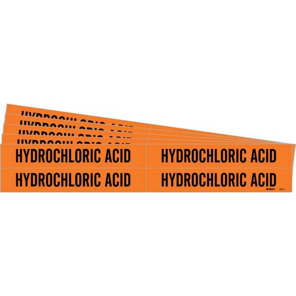 Brady Pipe Marker, Black, Hydrochloric Acid, PK5, 7381-4-PK - 7381-4-PK