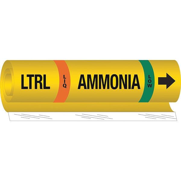 Brady Ammonia Pipe Marker, LTRL, 2 to 8In - 57994