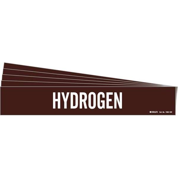 Brady Pipe Marker, Adhesive, White, Hydrogen, PK5, 7382-1HV-PK - 7382-1HV-PK