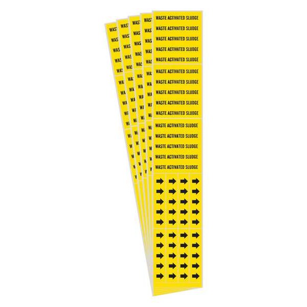 Brady Pipe Marker, Waste Activated Sludge, PK5, 7300-3C-PK - 7300-3C-PK