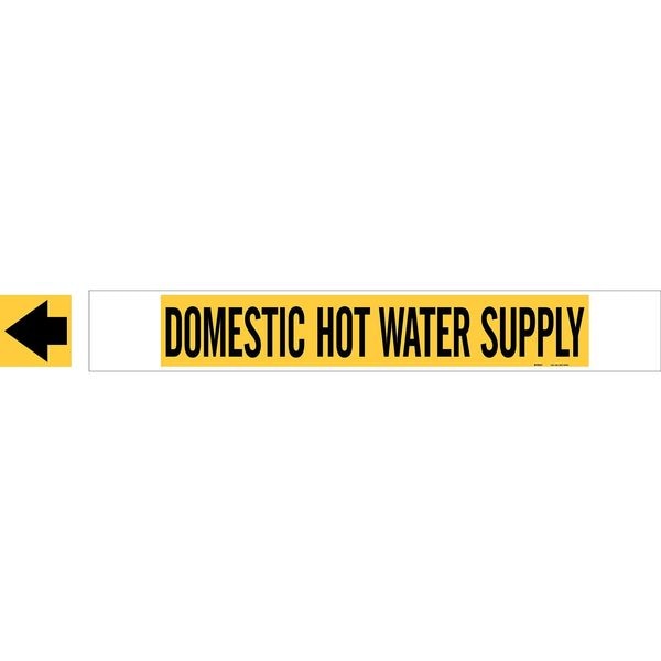 Brady Pipe Marker, Domestic Hot Water Supply, Y, 5677-HPHV - 5677-HPHV