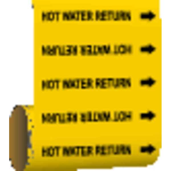 Brady Pipe Marker, Hot Water Return, Yel, 41465 - 41465