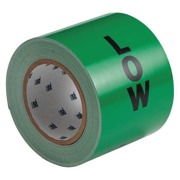 Brady Pipe Marking Tape, Blk/Grn, 4inW, 30 yd. - 55371