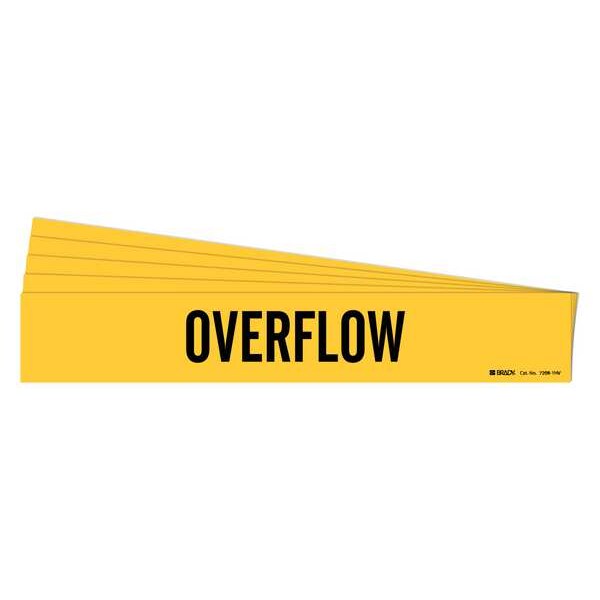 Brady Pipe Marker, Adhesive, Black, Overflow, PK5, 7208-1HV-PK - 7208-1HV-PK