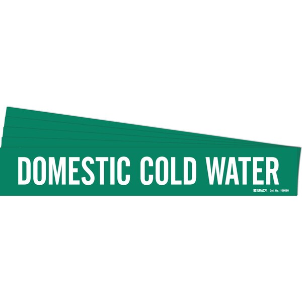 Brady DOMESTIC COLD WATER Pipe Marker Style 1HV Polyester WT on GN 1 per Card, 5 PK - 106099-PK