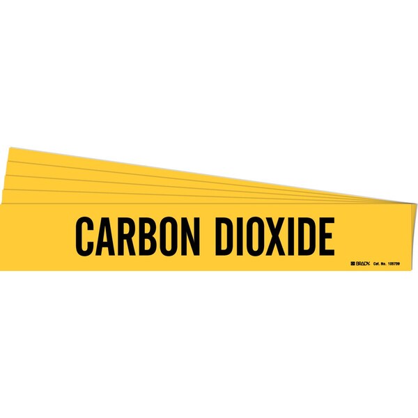 Brady CARBON DIOXIDE Pipe Marker Style 1HV Polyester Black on Yellow 1 per Card, 5 PK - 105739-PK